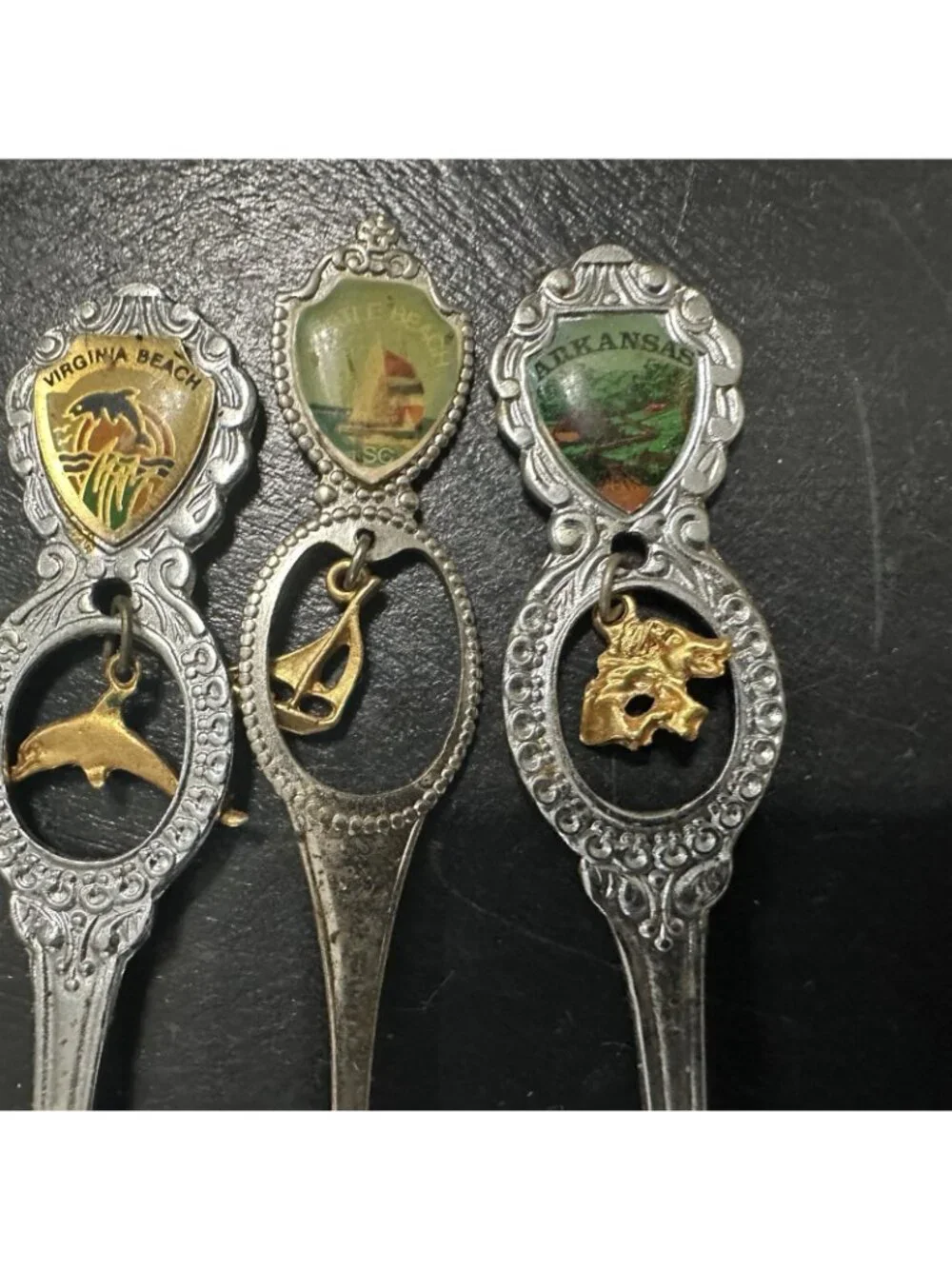 15 PIECE LOT VINTAGE COLLECTIBLE SOUVENIR SPOON USA STATES Japan
